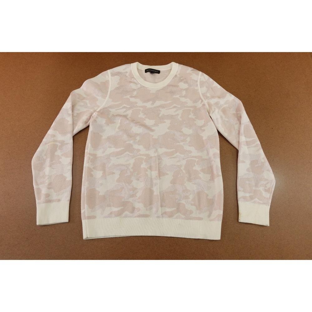 Banana Republic Womens Size Small Pink Blush Camo Crew Neck Pullover Sweater New
